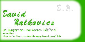 david malkovics business card